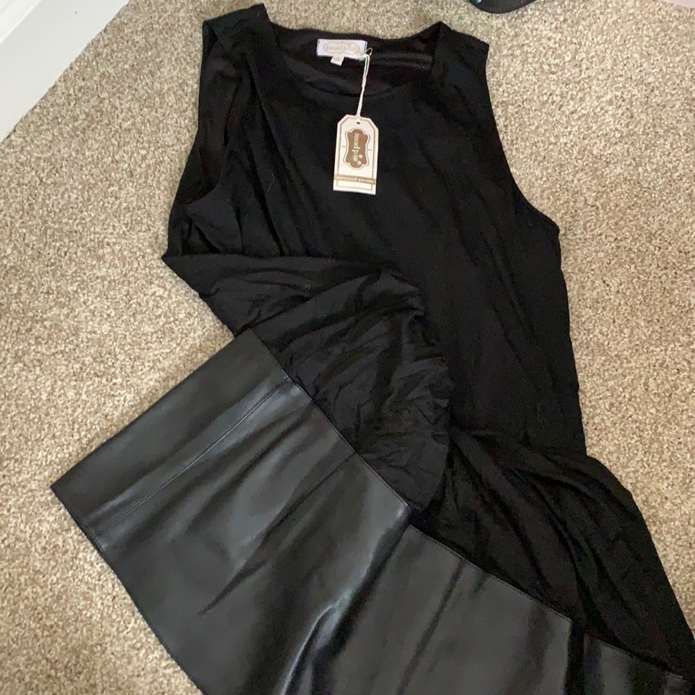 Black dress leather detailing